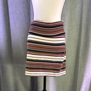 Charlotte Russe Striped Brown and White Women's Mini Skirt